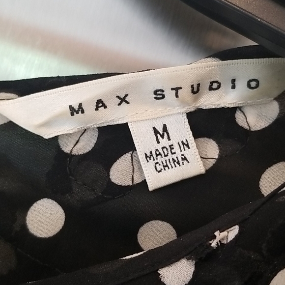 💕MAX STUDIO Polka Dot Textured Sleeveless Blouse - Picture 5 of 6